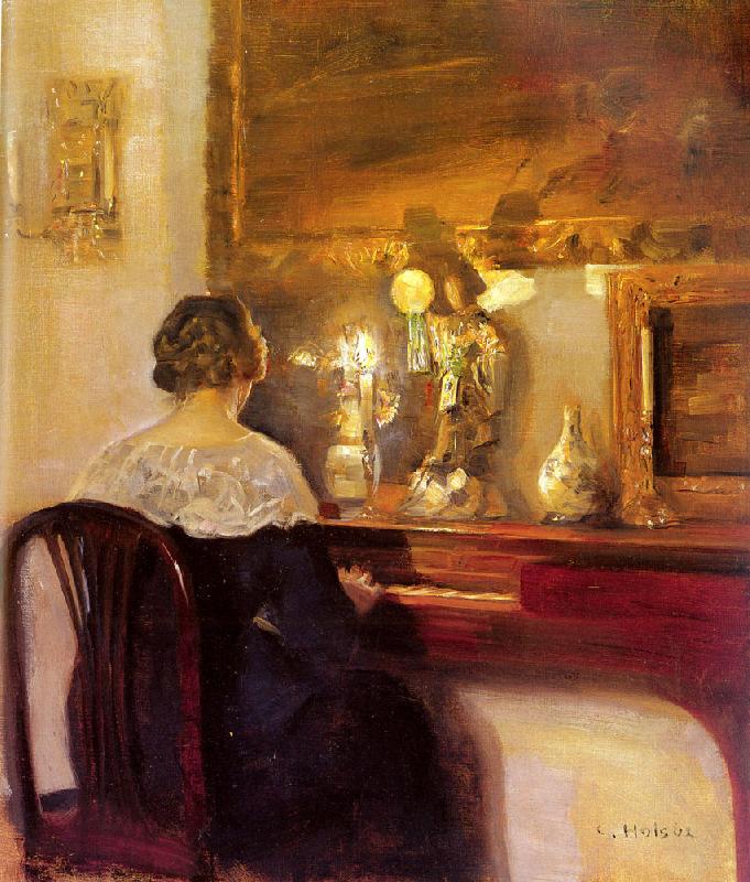 Carl Hessmert A Lady Playing the Spinet oil painting picture